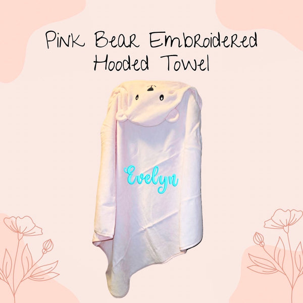 Embroidered Bear Hooded Towel